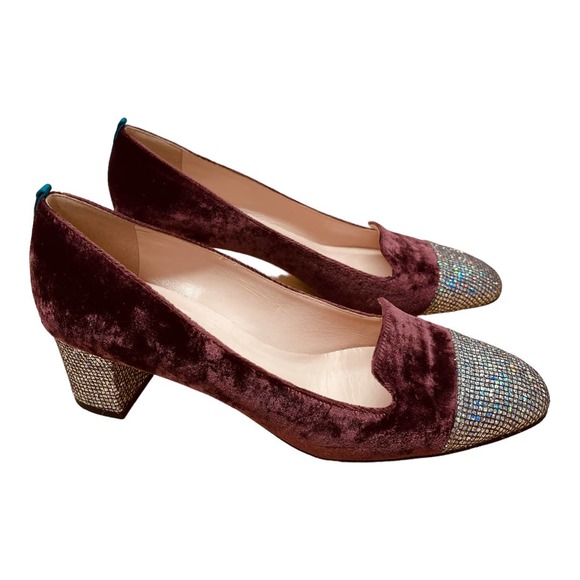 SJP by Sarah Jessica Parker Daze Velvet Cap Toe Mid Heel Pumps - Picture 3 of 8